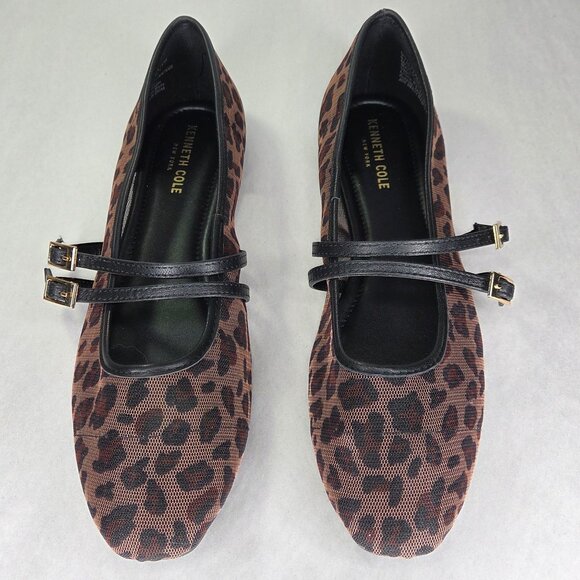 NWT Kenneth Cole New York Mackenzie Women's Shoes Leopard Mesh - Picture 3 of 7